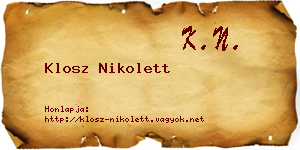 Klosz Nikolett névjegykártya