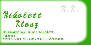 nikolett klosz business card